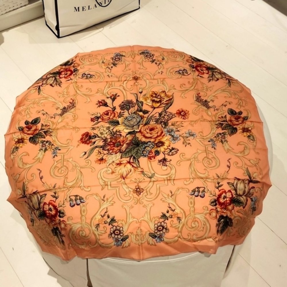 Ralph Lauren Silk Floral Scarf 35" x 35"